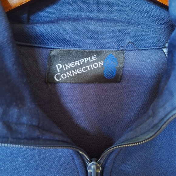 Pineapple Connection  Zip Up Track Jacket. Navy with white/blue. Mens size M - Picture 2 of 6